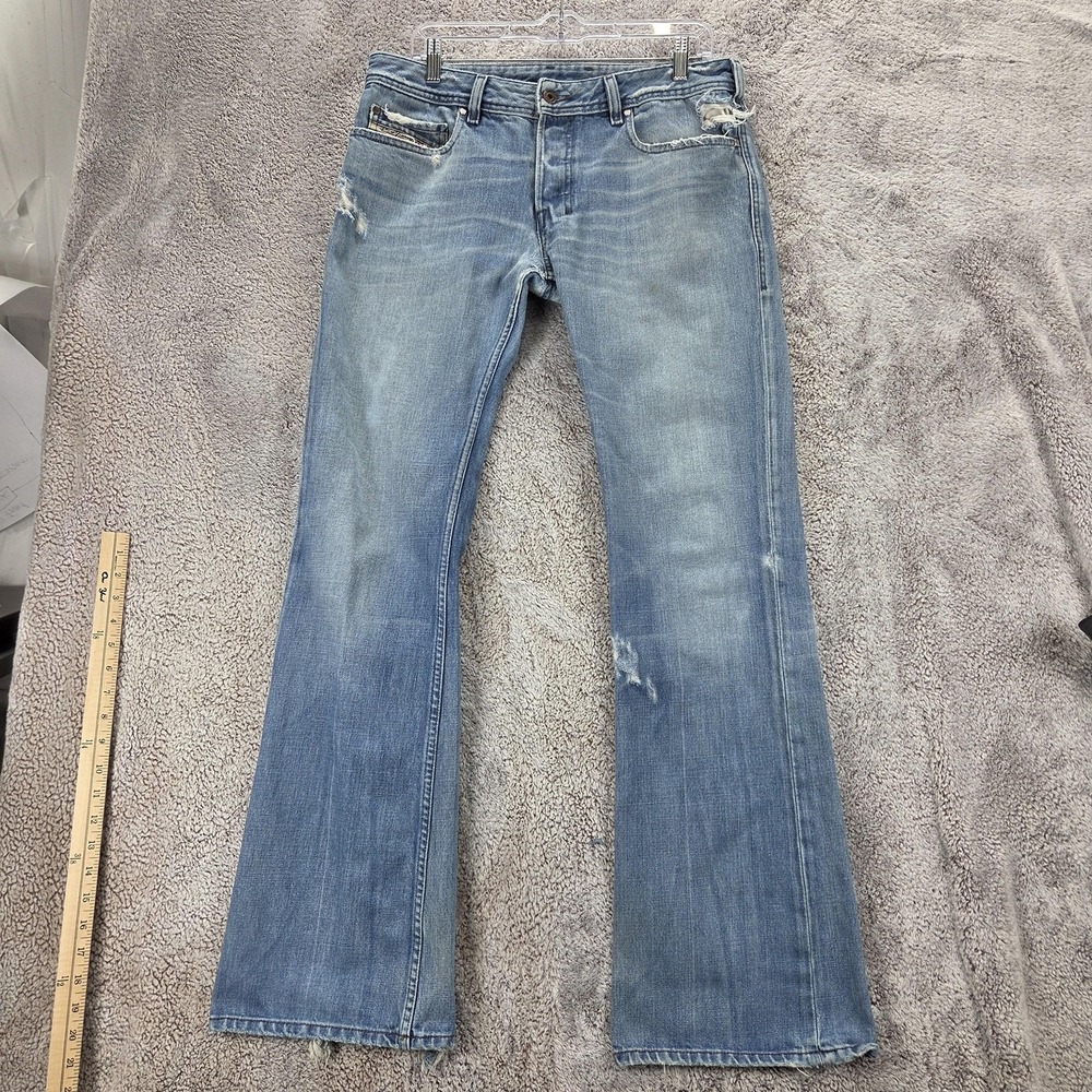 Diesel Jeans Mens 32x34 Blue Zathan Regular Bootcut Made In Italy 00772